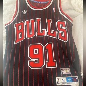 Chicago Bulls Dennis Rodman 91 Adidas Jersey